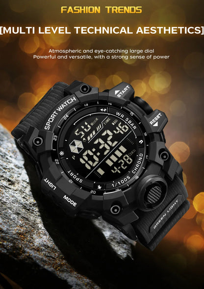 SANDA Herrenuhr, wasserdicht, LED