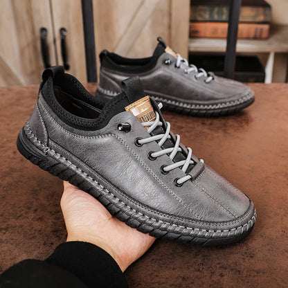 Férfi Casual Mokaszin Cipő - Kényelmes Lapos Talpú Slip-On Bőr Loafer