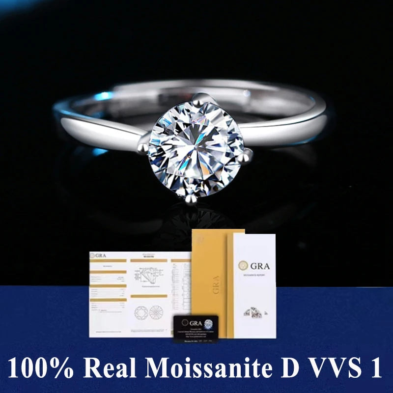 Moissanite Gyűrű Szív D Szín