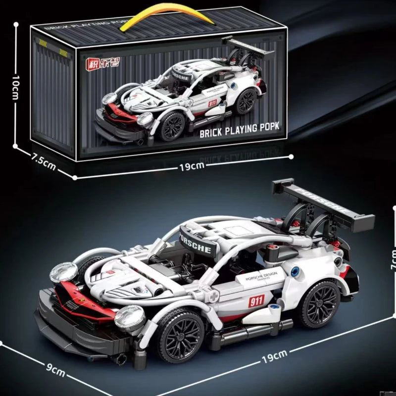 Építő Kocka Autó Verseny Sportos Modell Városi Mechanikus Kis Blokk Puzzle Játék - Kompatibilis Legóval