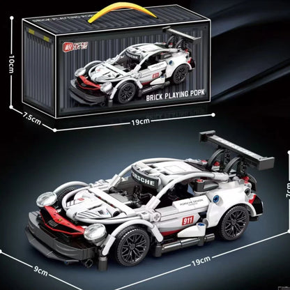 Építő Kocka Autó Verseny Sportos Modell Városi Mechanikus Kis Blokk Puzzle Játék - Kompatibilis Legóval