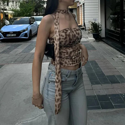 Leopard Print Crop Top JEYONG