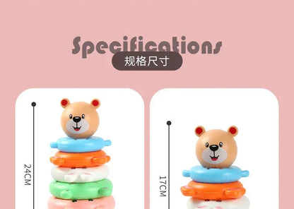 0 12 Month Baby Puzzle Pyramid Tower Cup Stacking Duck Toys Montessori Educational Beach Kids Pool Bathtub Toy Boy Gril Gift - BAALAAZ