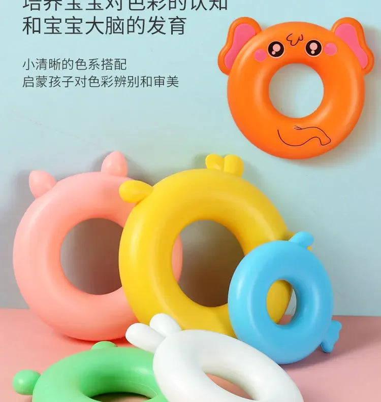 0 12 Month Baby Puzzle Pyramid Tower Cup Stacking Duck Toys Montessori Educational Beach Kids Pool Bathtub Toy Boy Gril Gift - BAALAAZ
