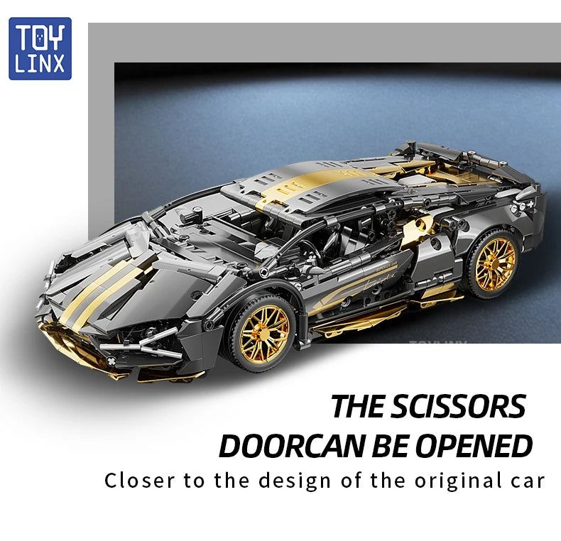 Prémium Építőkocka Szett 1280 db - 1:14 Sport Autó Modell Felnőtteknek