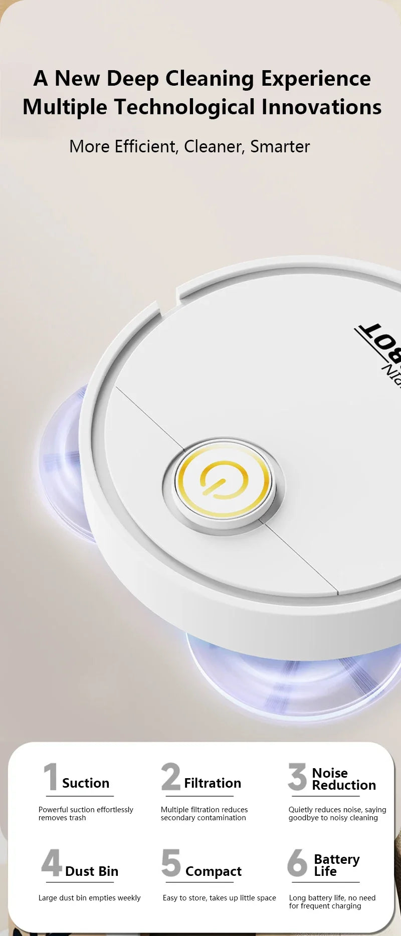 Xiaomi 6000Pa Okos Robotporszívó Felmosó Funkcióval - Type-C Töltés, Állat Szőr Eltávolítás