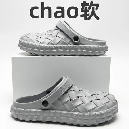 Férfi Outdoor Szandál EVA - Puha Talpú Strand Papucs Lyukacsos Design Fehér
