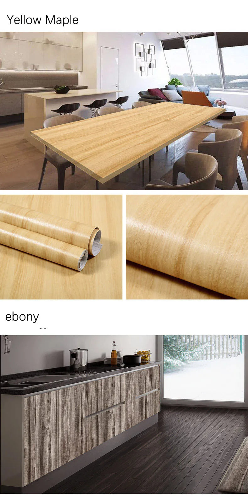 Wood Pattern Self-Adhesive Wall Film