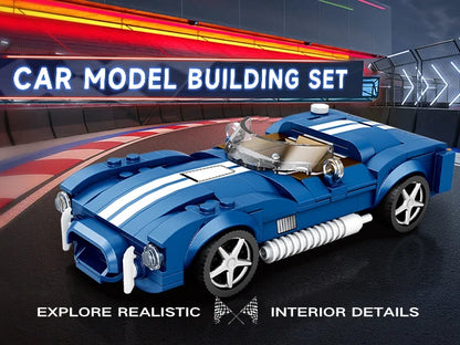 AMAZINGBLOKS 312 Pcs Kék Sport Autó Építő Készlet - Oktató Játék És Asztali Dísz Modell Gyerekeknek