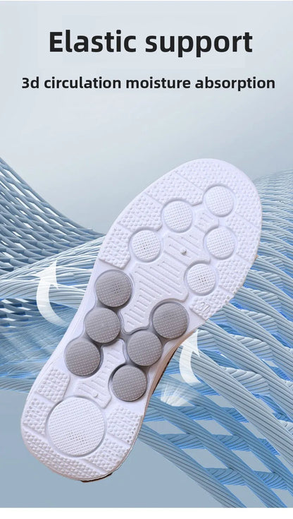 Női Légáteresztő Vulkanizált Cipő Fehér - Divatos Mesh Sneaker Munkacipő