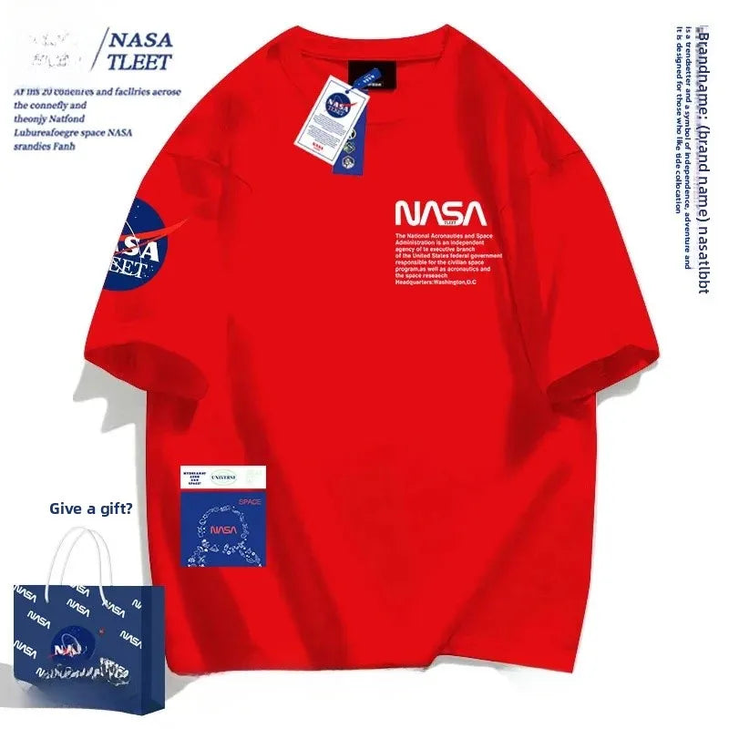 NASA-Baumwoll-T-Shirt, atmungsaktives Muster