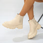 PU-Ankle-Schuhe mit quadratischem Absatz