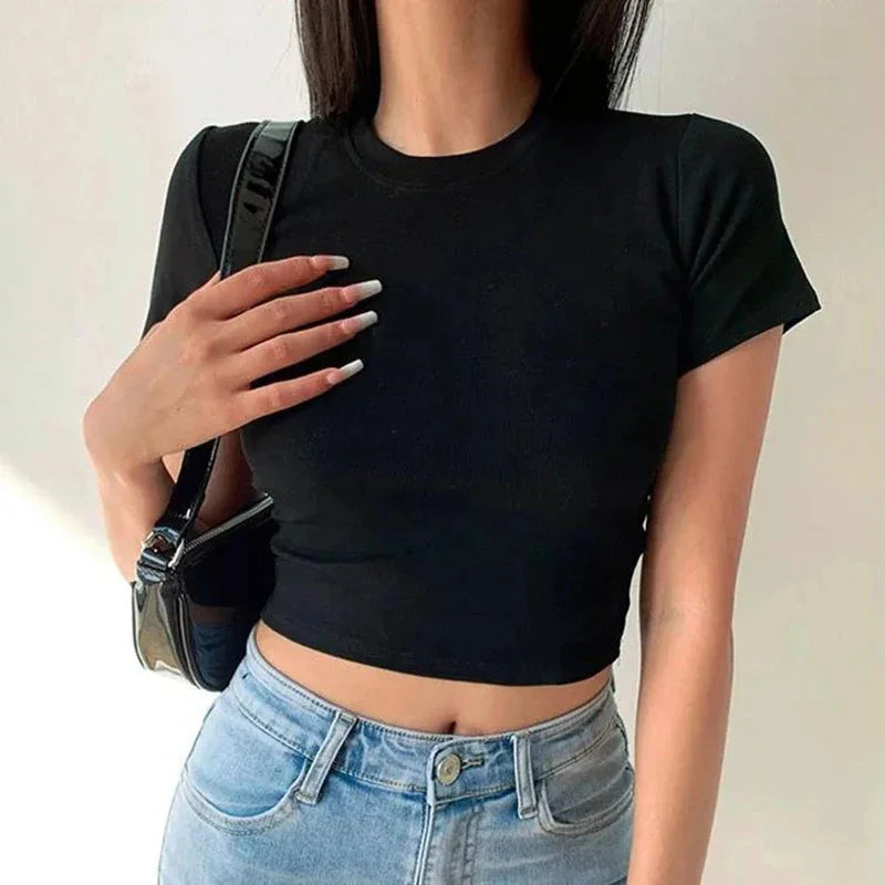Női Crop Top Soft JEYONGZOOCN