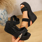 RZSMTYA Damen-Sandalen mit hohem Schaft
