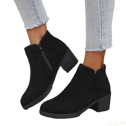 YBQJOO Women's Suede Shoes Zipper