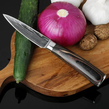 Damascus Konyhakés Éles Santoku