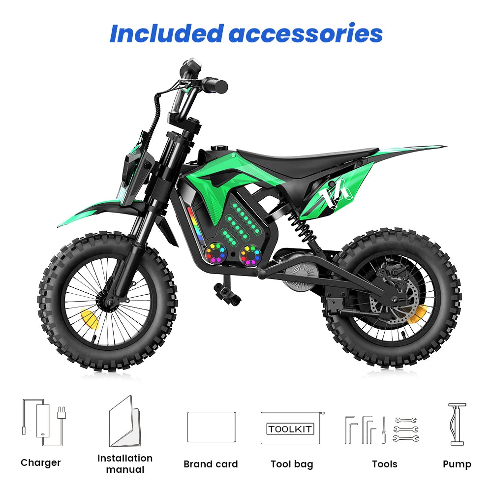 iScooter A14 Elektromos Cross Motor Gyerekeknek 500W - 27 km/h, 14 Hüvelyk, Terepjáró