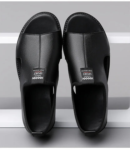 Férfi Designer Bőr Szandál - Divatos Nyári Strand Papucs Csúszásmentes