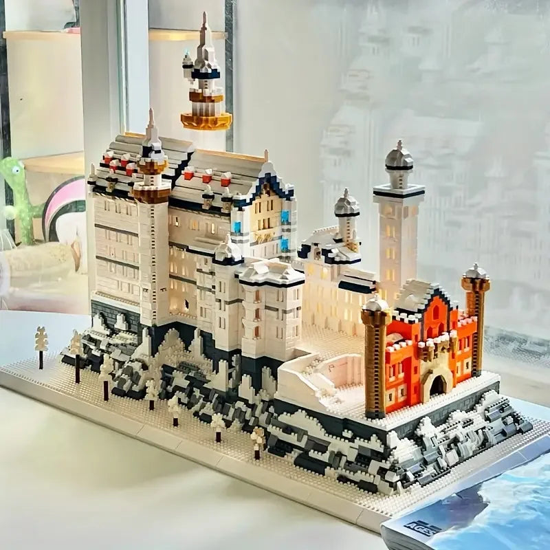 Hattyú-Tó Kastély DIY Építő Kocka Szett 3258 DB Színes ABS Anyagból - Ideális Ajándék 14+