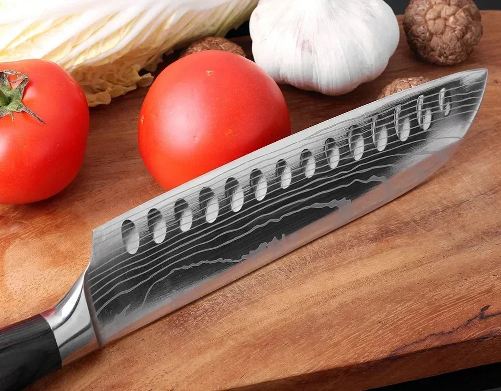 Damascus Konyhakés Éles Santoku