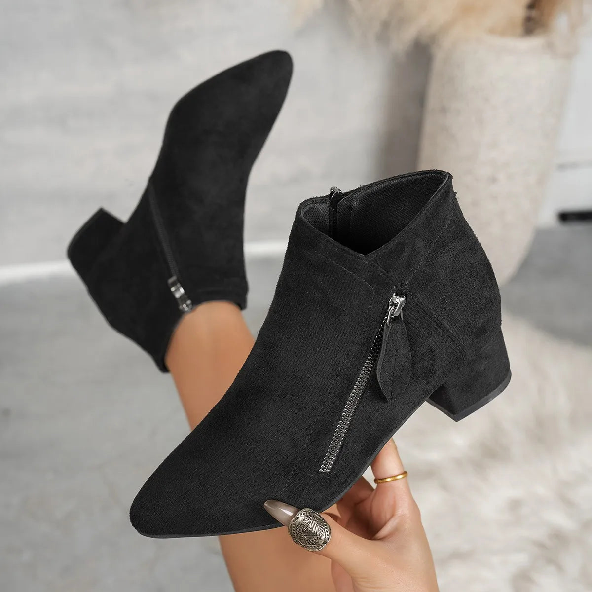 Ankle Boot Szögletes Sarok