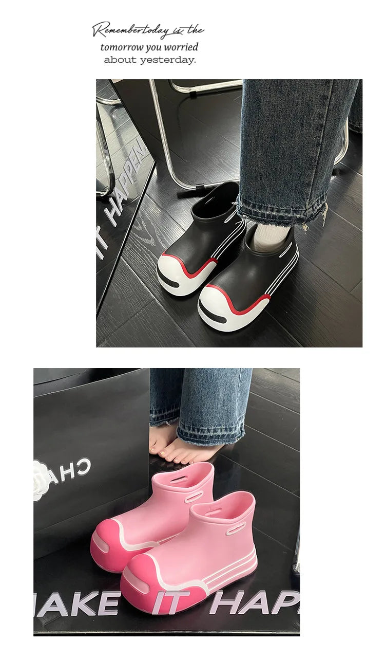 Wasserdichte EVA-Gummistiefel für Damen – Gartenarbeitsschuhe mit dicker Sohle, Regenstiefel