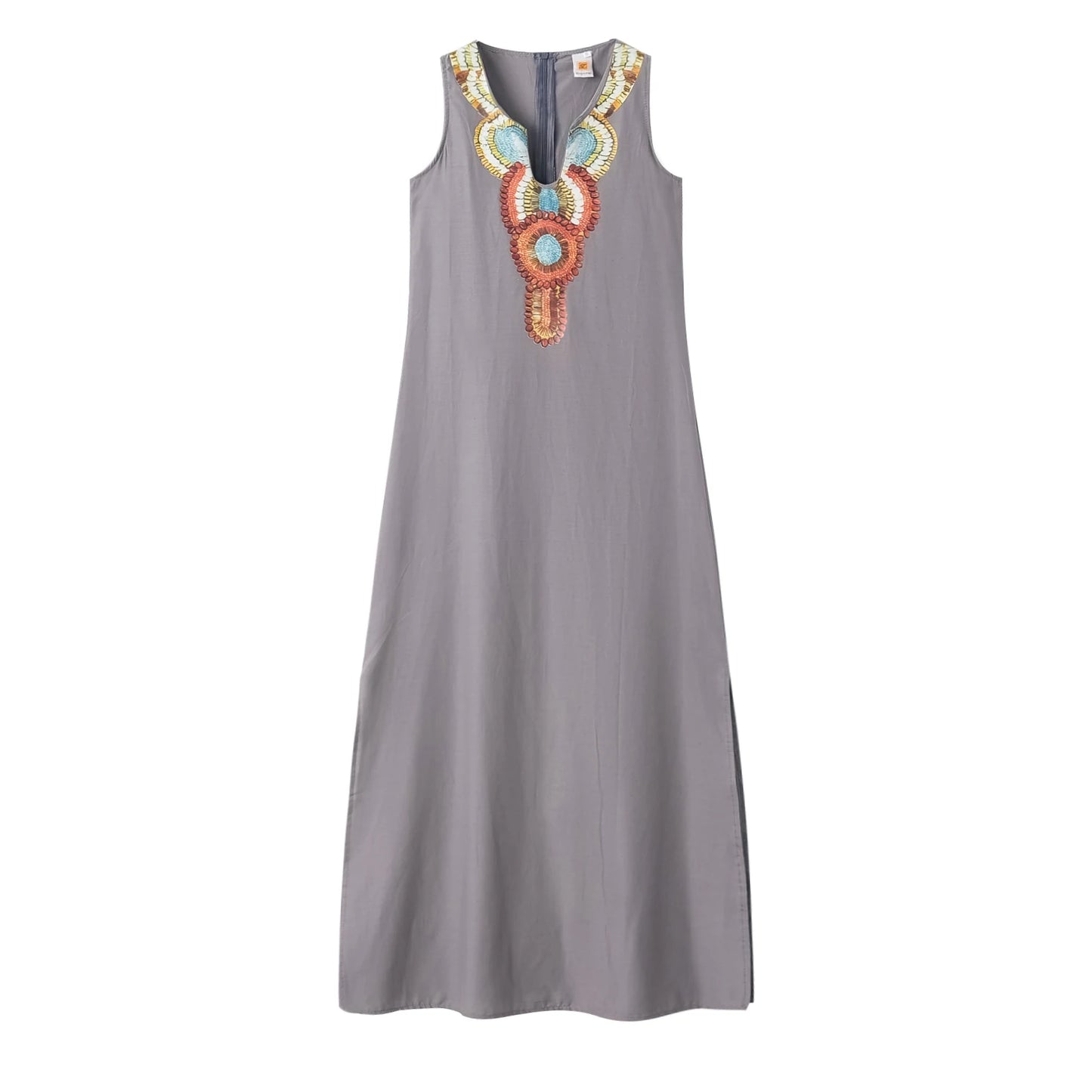 Damen-Boho-Kleid mit V-Ausschnitt