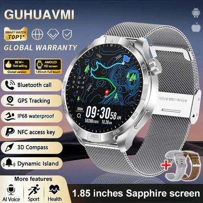OutdoorTech GPS Sportos Okosóra Férfiaknak - 1,85 Hüvelykes AMOLED Kijelző NFC és HD Hívás IP68 Vízálló