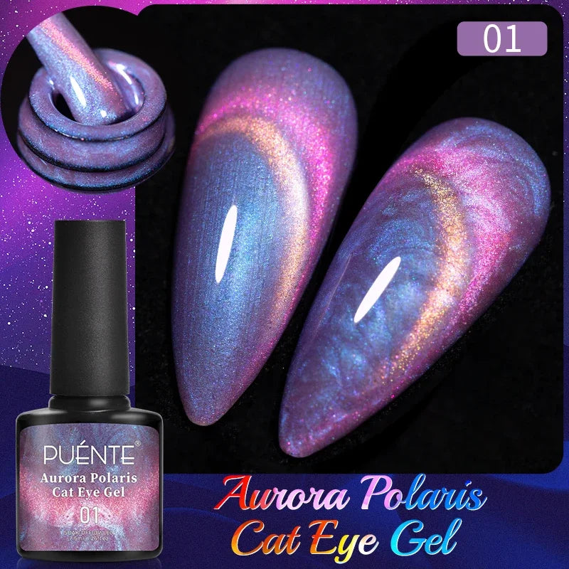 Puente Cat Eye Gel Fényes Kék