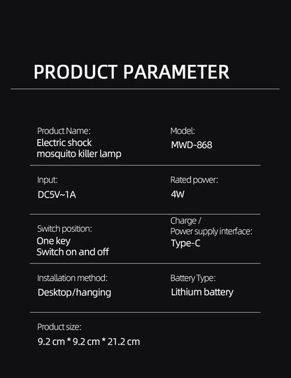 Xiaomi 360° Elektromos Szúnyogirtó Lámpa - Type-C Töltés, Hordozható, Beltéri Használat