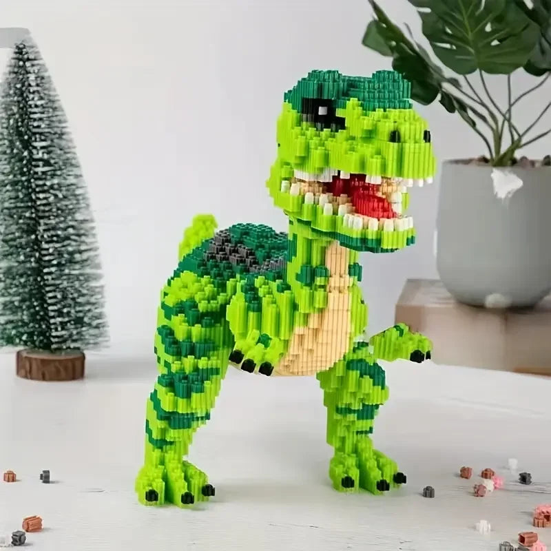 Zöld Dinó Építő Blokkok - Lego Kompatibilis Otthoni Dekoráció és Oktatási Játék Gyerekeknek