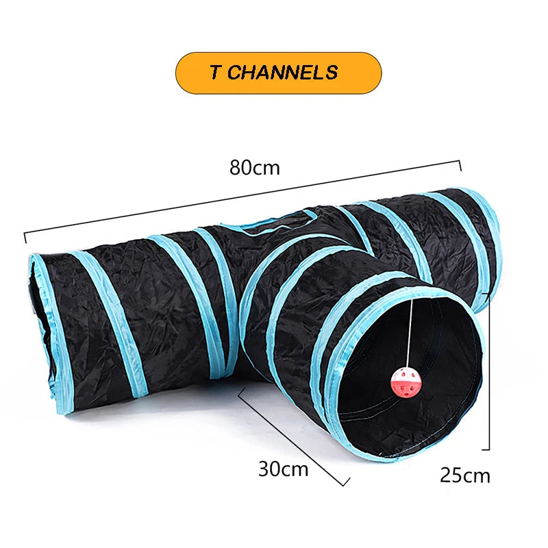Cat Tunnel Foldable Cat Tube Toy - Breathable For Indoor Use