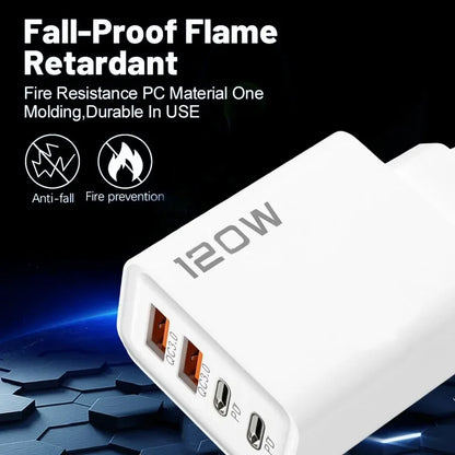 120W Gyors Töltő 4 Port USB C