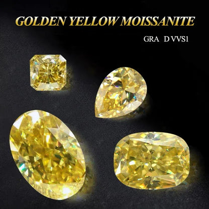 0.5-6ct Rare Colored Moissanite Loose Stone Real VVS1 Lab Grown Princess Crystal Yellow Pink Certified Heart Moissanite Diamonds - BAALAAZ