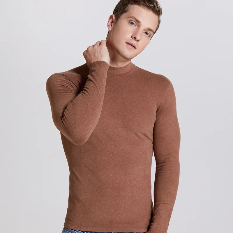 Férfi Garbó Nyakú Slim Fit