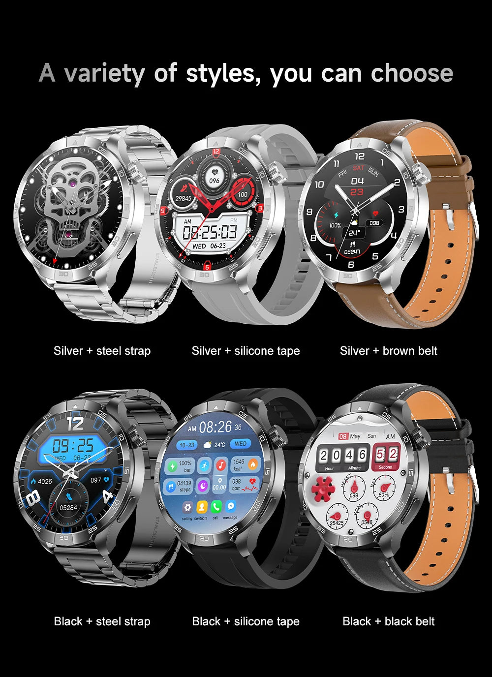 OutdoorTech GPS Sportos Okosóra Férfiaknak - 1,85 Hüvelykes AMOLED Kijelző NFC és HD Hívás IP68 Vízálló