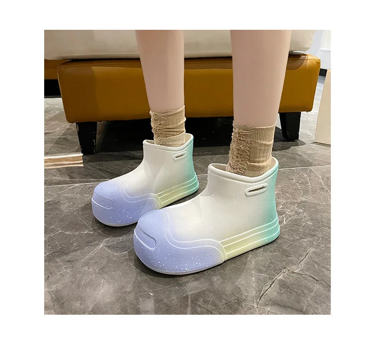 Wasserdichte EVA-Gummistiefel für Damen – Gartenarbeitsschuhe mit dicker Sohle, Regenstiefel