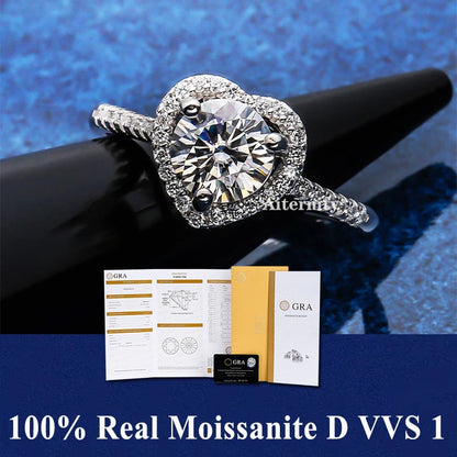 AITERNITY Moissanite Szív Gyűrű