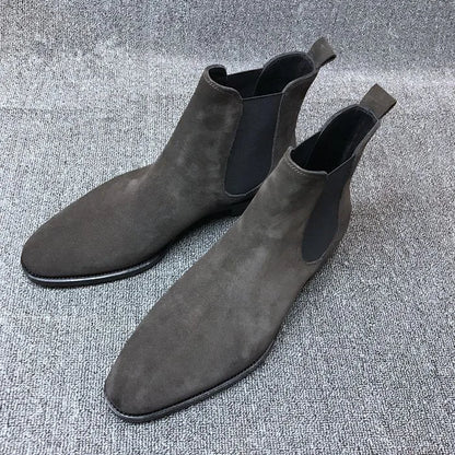 Férfi Designer Chelsea Csizma Luxus Bársony - Prémium Velúr Bőr Bokacsizma