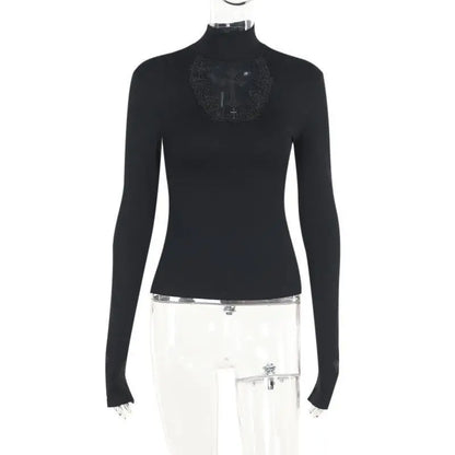 Turtleneck Black Goth Top