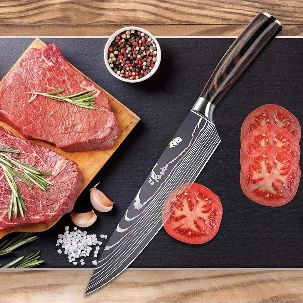 Damascus Konyhakés Éles Santoku