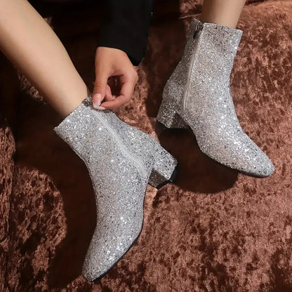 Damenschuhe PU-Stiefel mit Absatz