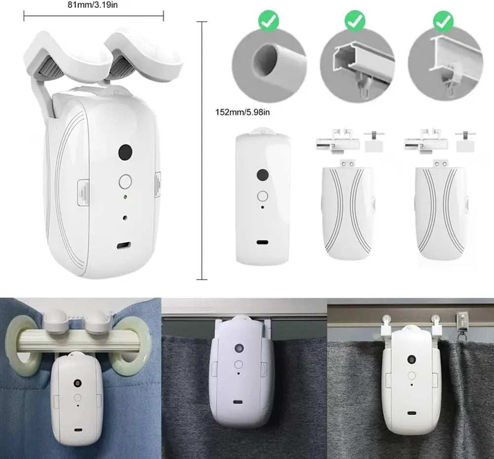 Tuya Okos Függönymozgató Robot – WiFi/Bluetooth, App-vezérlés, Alexa & Google Home