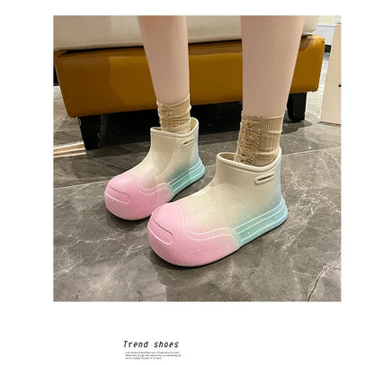 Wasserdichte EVA-Gummistiefel für Damen – Gartenarbeitsschuhe mit dicker Sohle, Regenstiefel