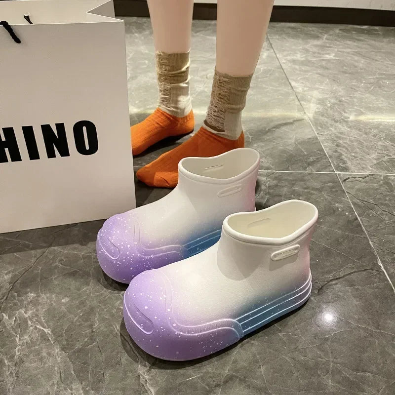 Wasserdichte EVA-Gummistiefel für Damen – Gartenarbeitsschuhe mit dicker Sohle, Regenstiefel