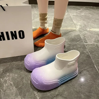 Wasserdichte EVA-Gummistiefel für Damen – Gartenarbeitsschuhe mit dicker Sohle, Regenstiefel