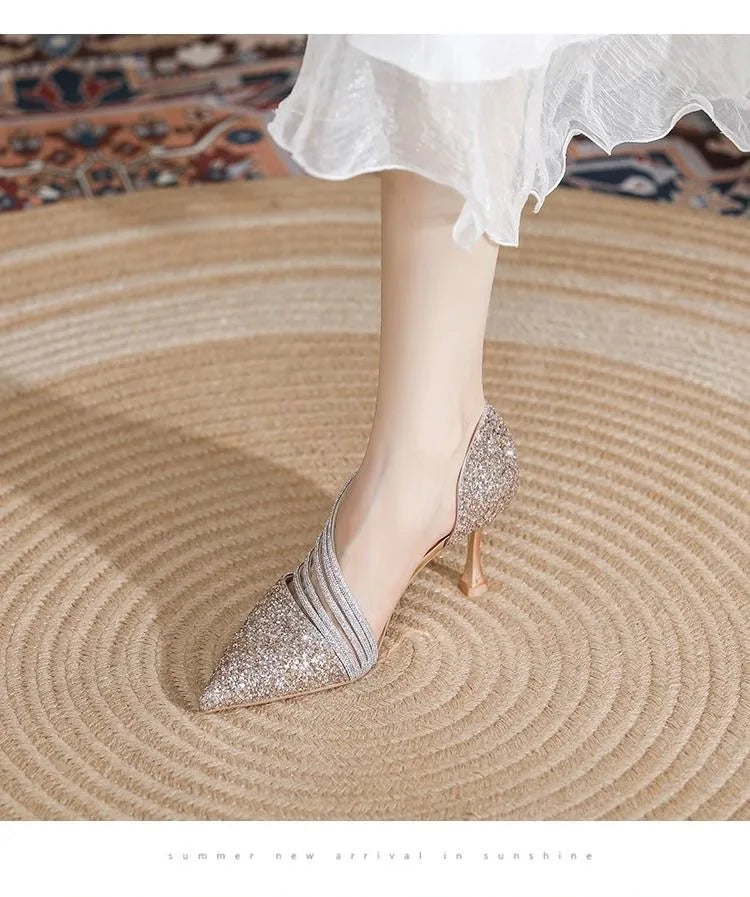 RZSMTYA Glitter Pumps Women