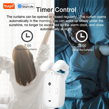 Tuya Okos Függönymozgató Robot – WiFi/Bluetooth, App-vezérlés, Alexa & Google Home