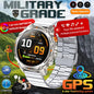 MilTech Katonai Szintű Úszó Okosóra - Beépített GPS Kompassz 30m Vízálló 1,46 Hüvelykes AMOLED