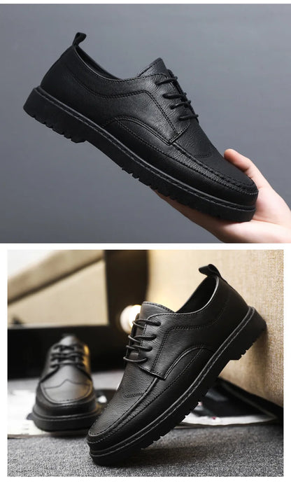 Férfi Luxus Bőr Cipő Olasz Oxford - Klasszikus Üzleti Brogue Loafer Barna